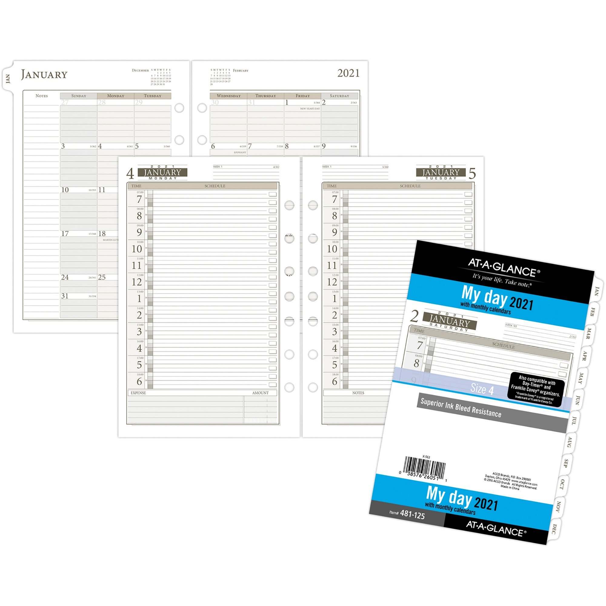 Image of Day Runner 1PPD Dated Daily Planner Refills
