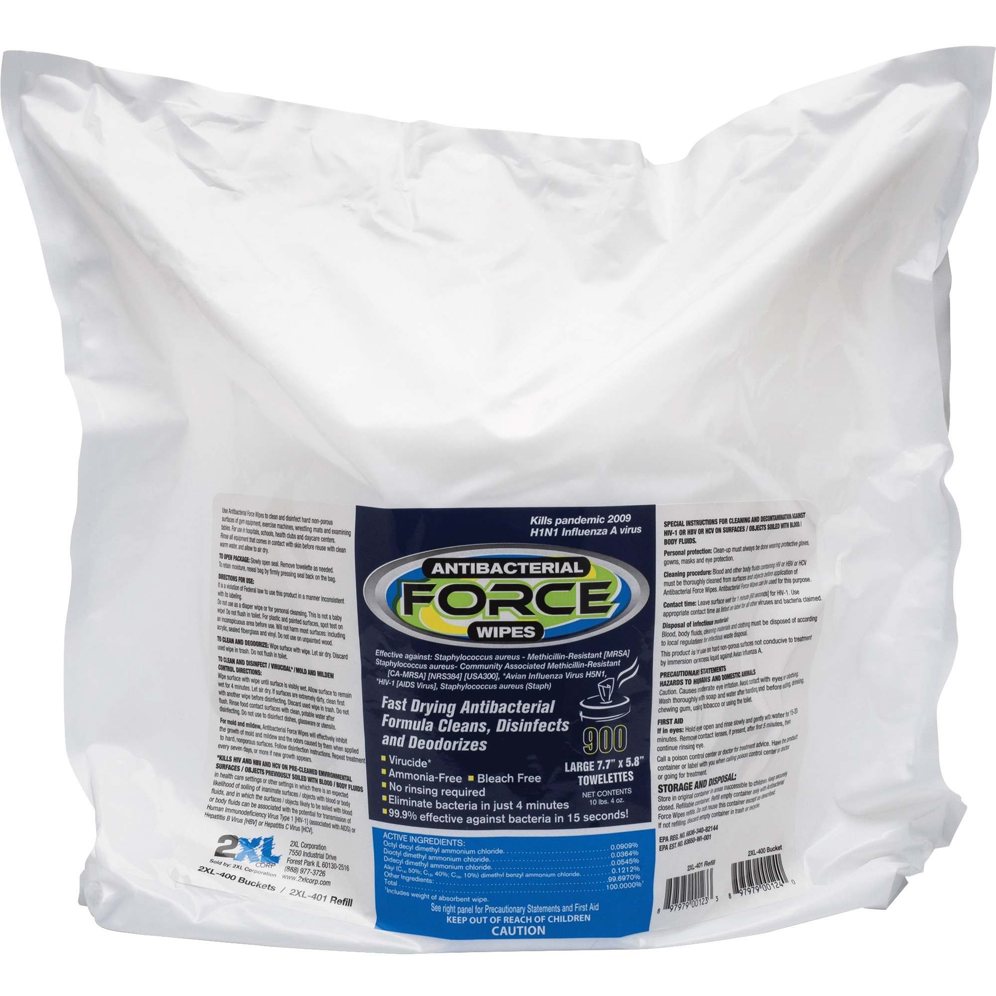 Image of 2XL Antibacterial Force Wipes Bucket Refill