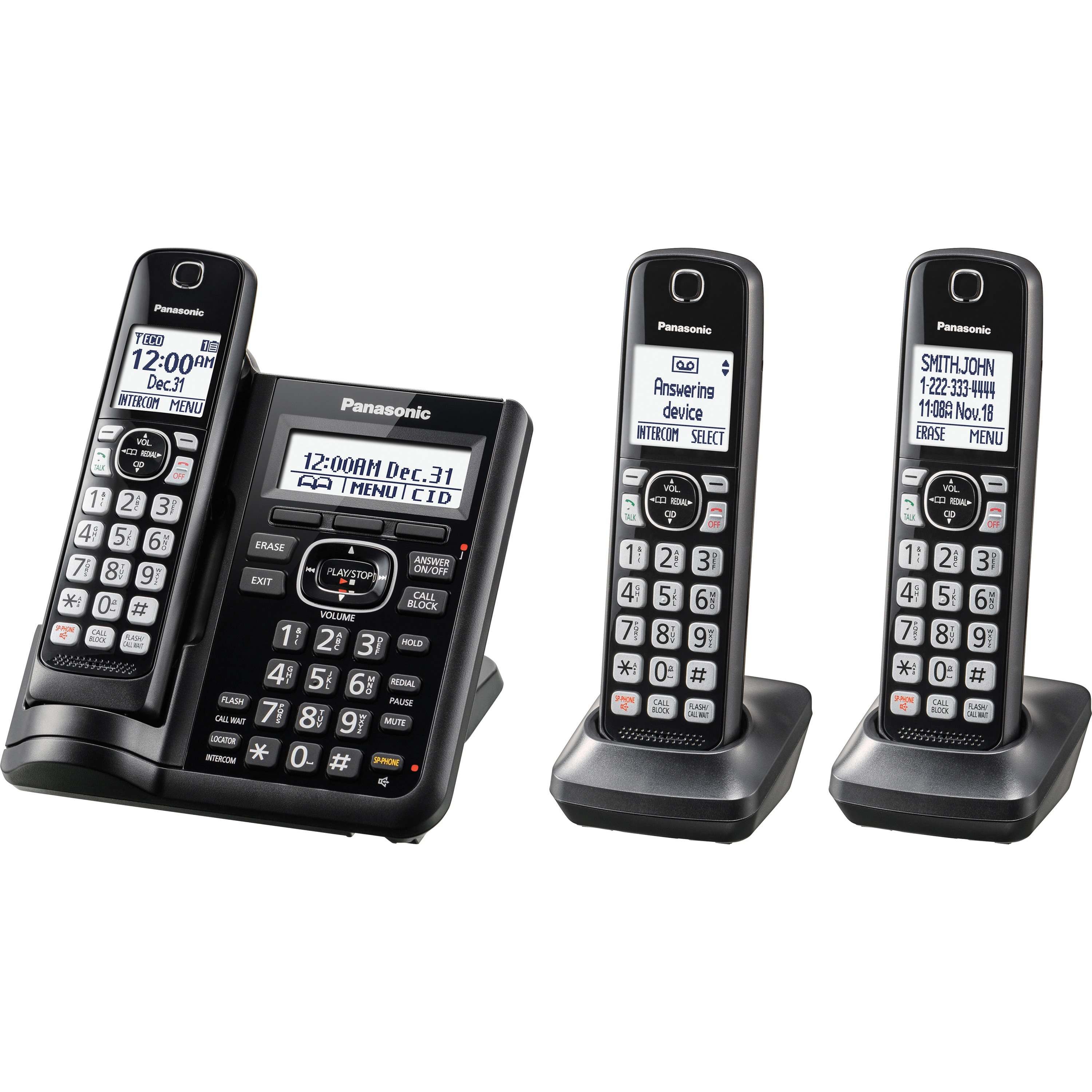 Image of Panasonic KX-TGF543B DECT 6.0 1.93 GHz Cordless Phone - Black