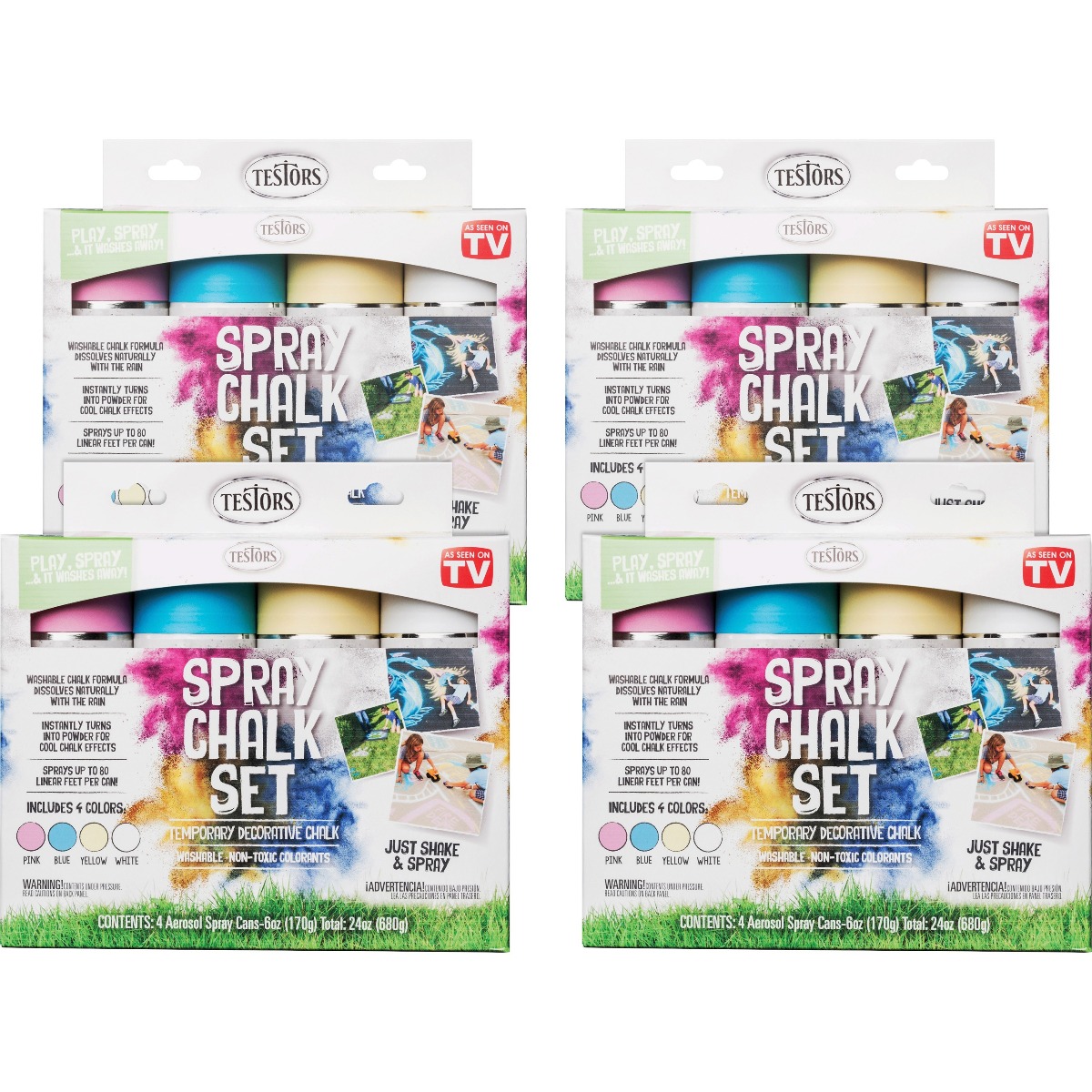 Image of Testors 4-Color Spray Chalk Sets