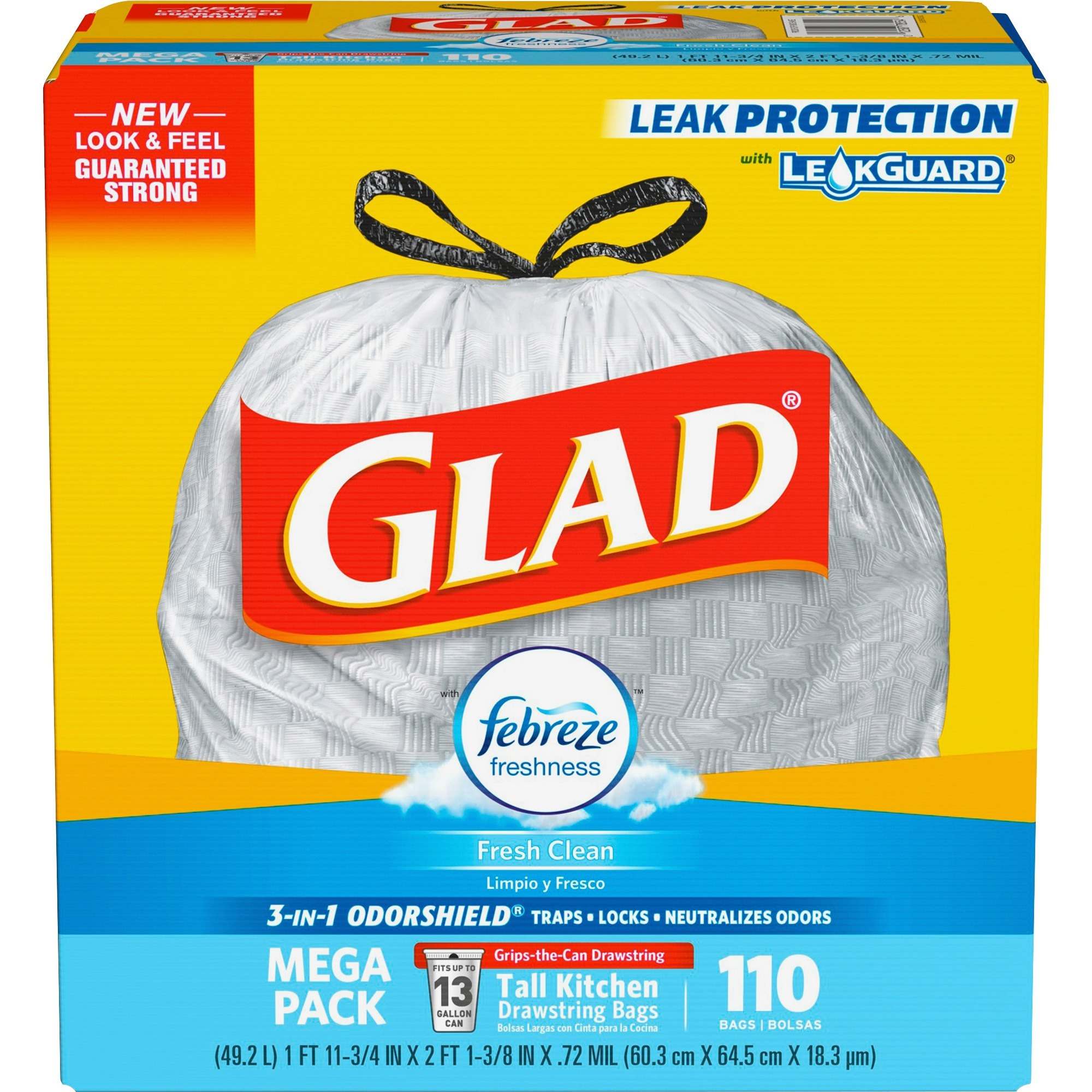 Image of Glad Febreze Fresh 13-gal Kitchen Bags