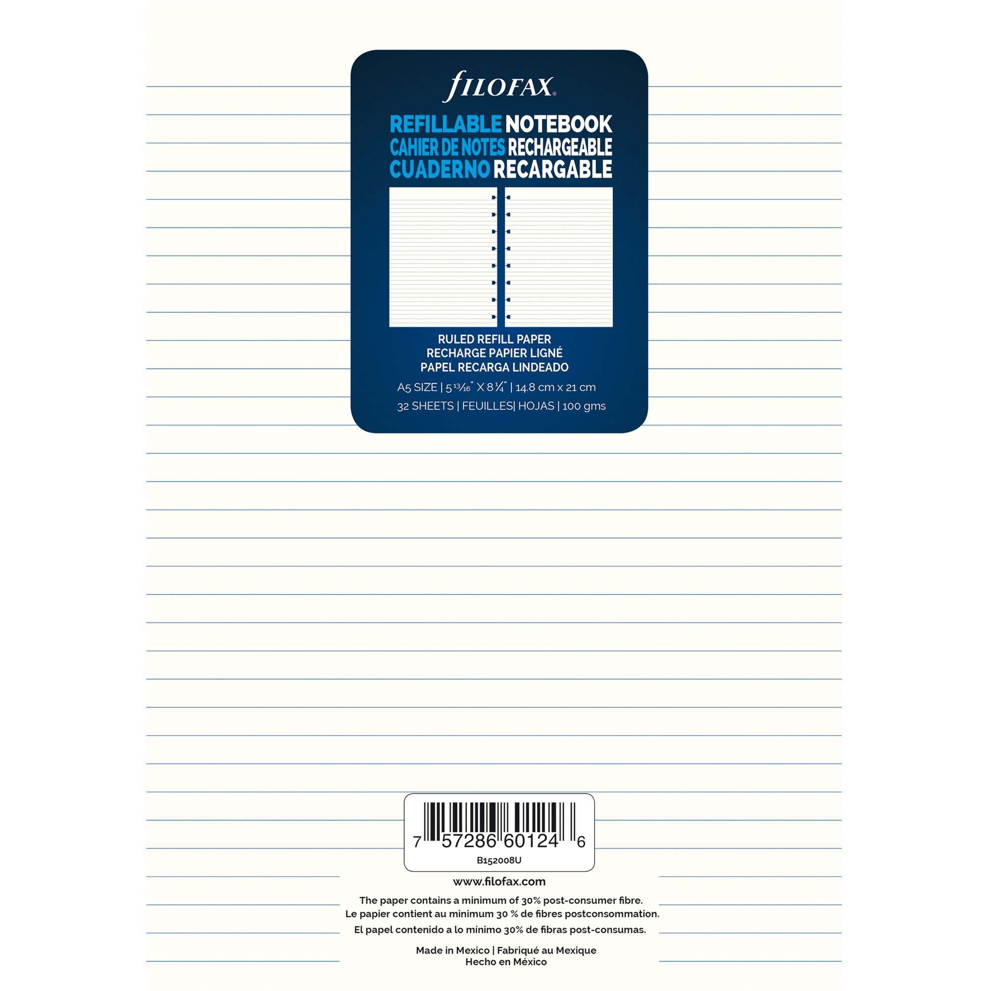 Image of Filofax A5 Notebook Refill
