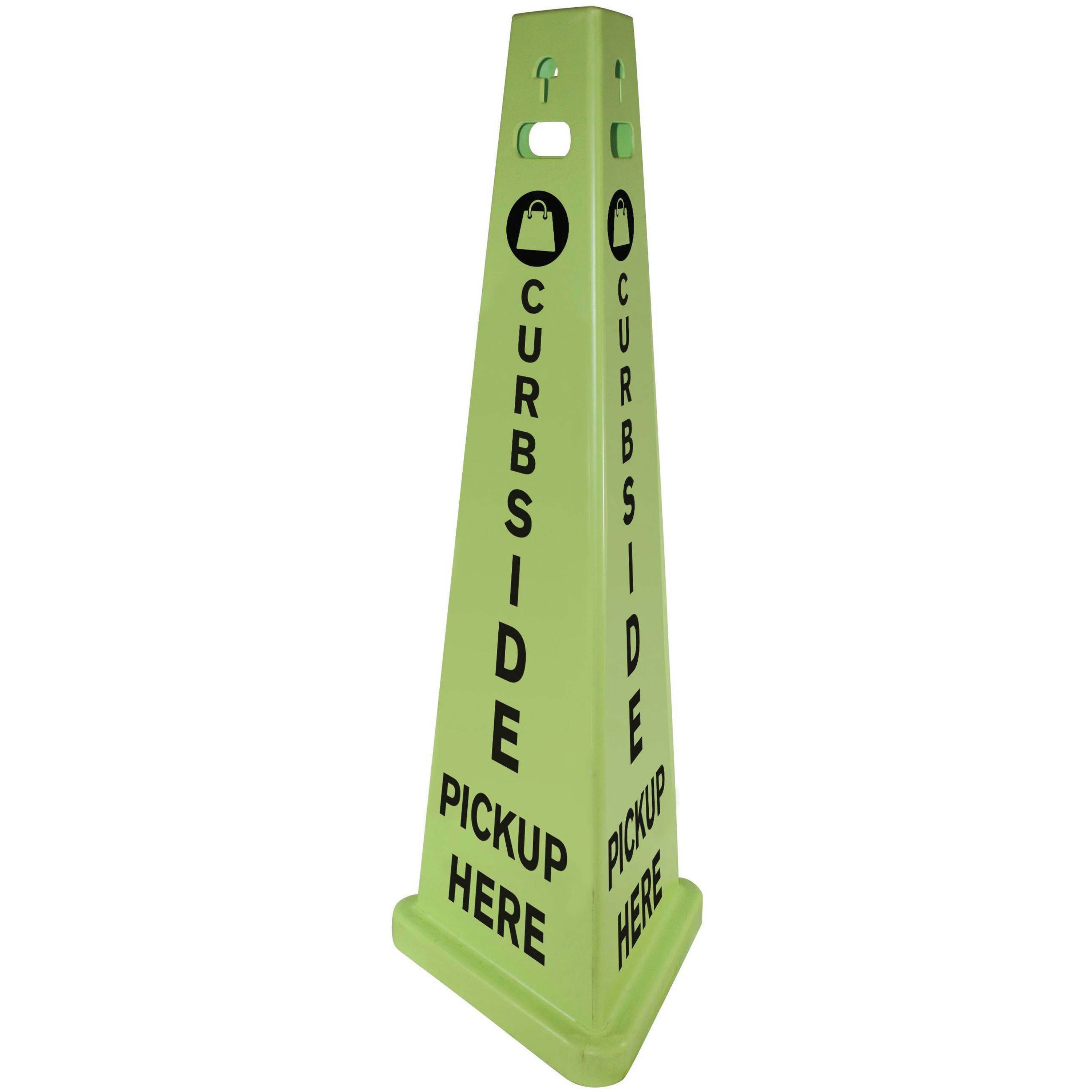 Image of TriVu 3-sided Curbside Pickup Safety Sign