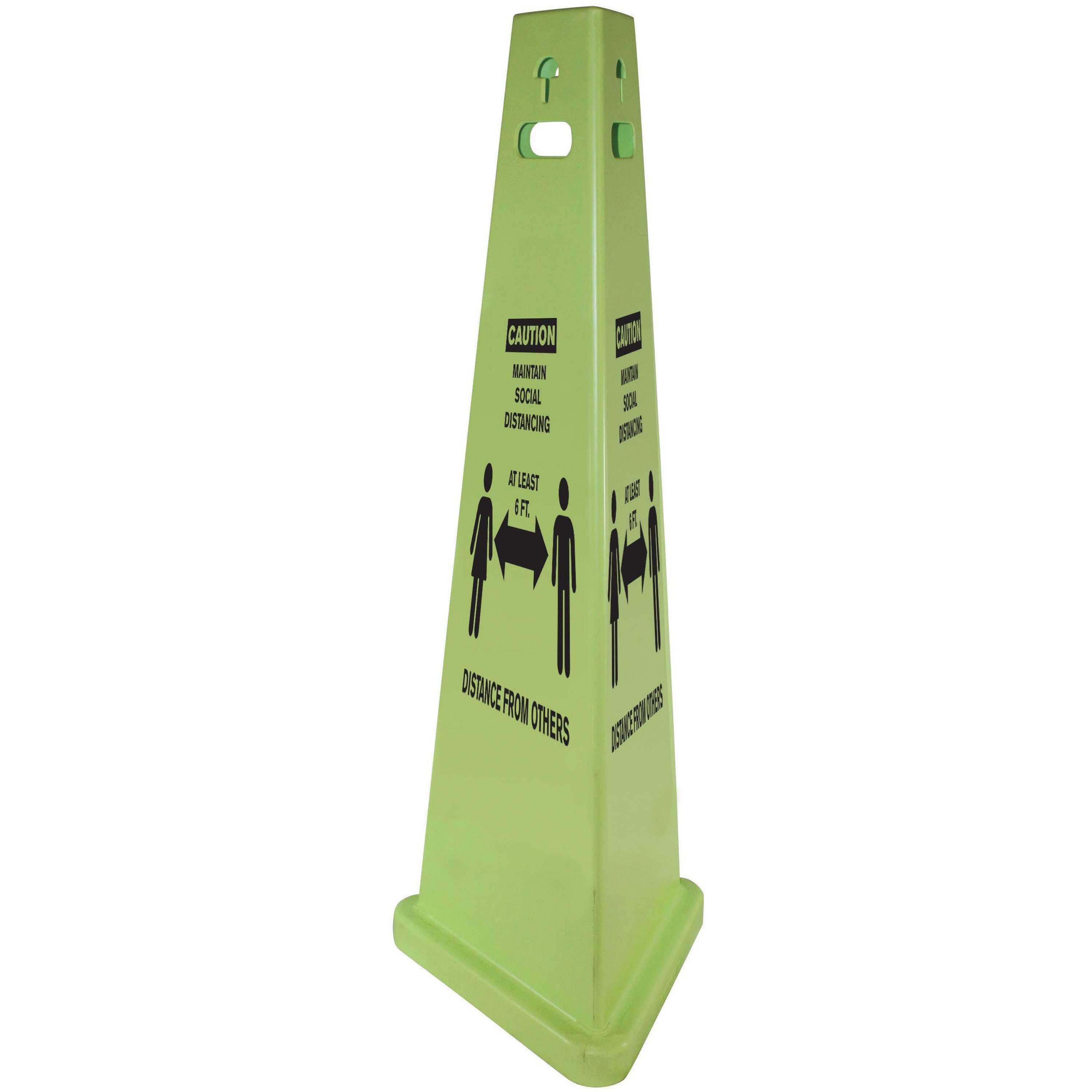 Image of TriVu Social Distancing 3 Sided Safety Cone (SKU: 299848)