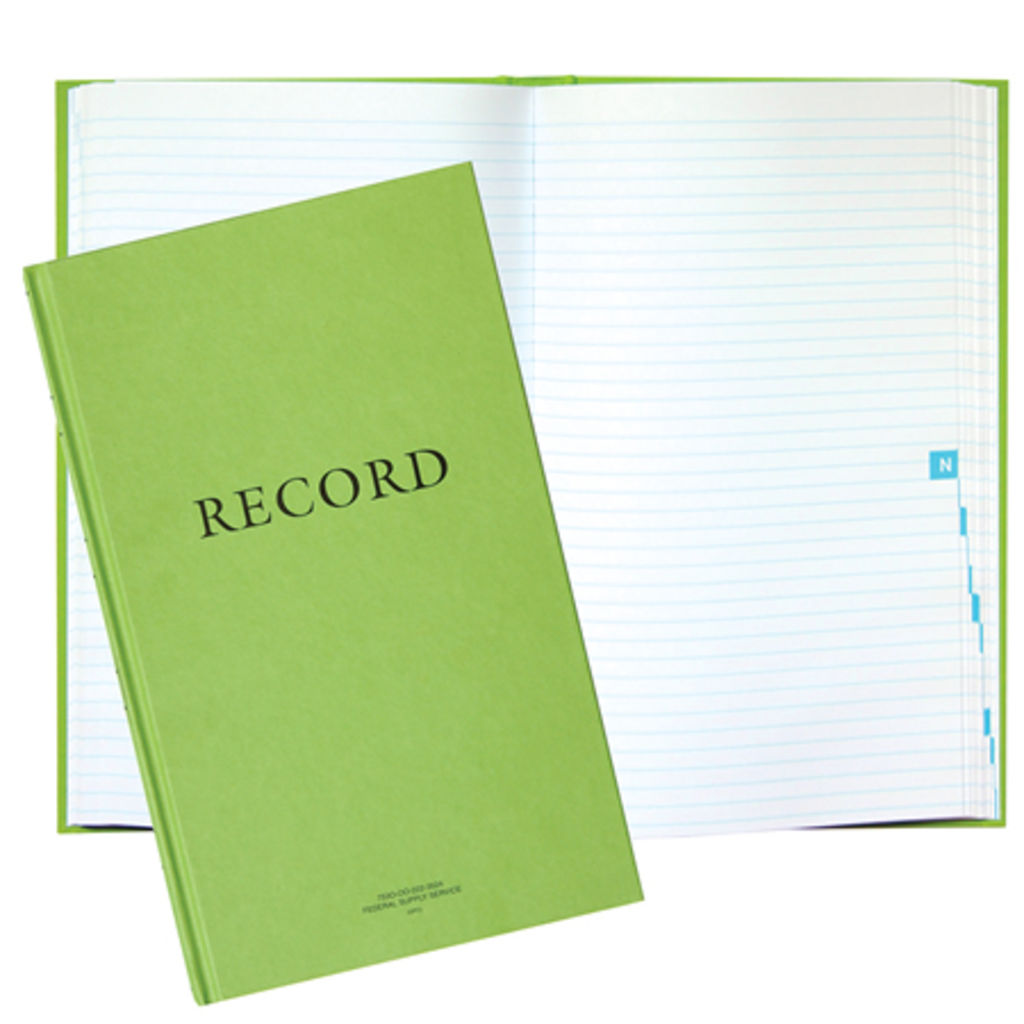 Green record bk 8-1/4x13-11/16