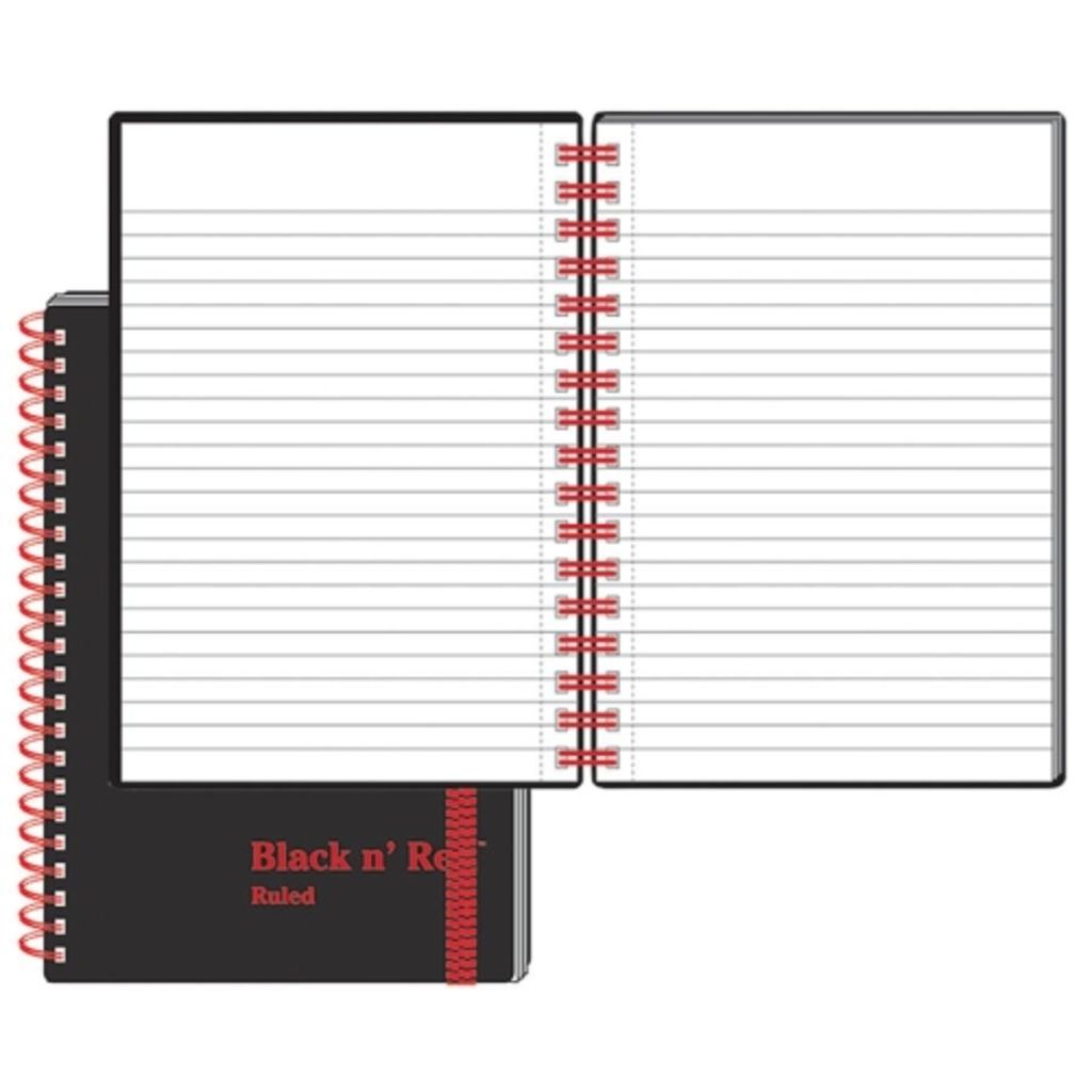 Image of Black n' Red Wirebound Semi - rigid Cover Ruled Notebook - A6