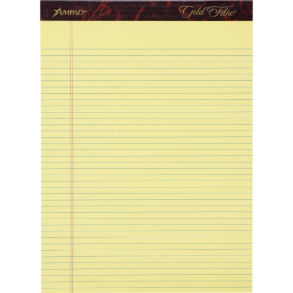 Image of Ampad Gold Fibre Narrow Ruled P Remanufactured Writing Pads - Letter