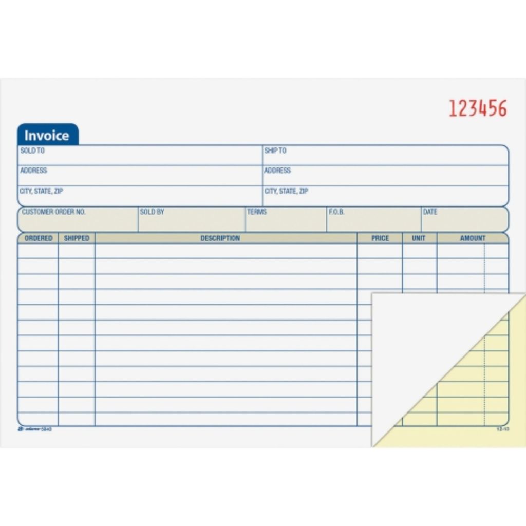 Image of Adams Carbonless Invoice Book
