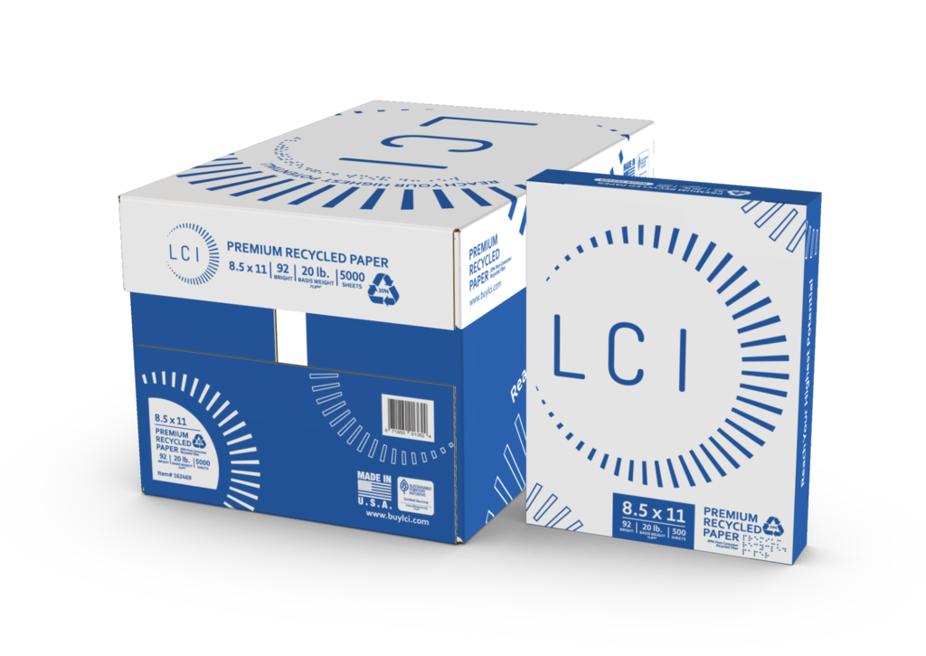 Image of LC Industries Premium Recycled White Copy Paper - 8.5" x 11" (LETTER SIZE)