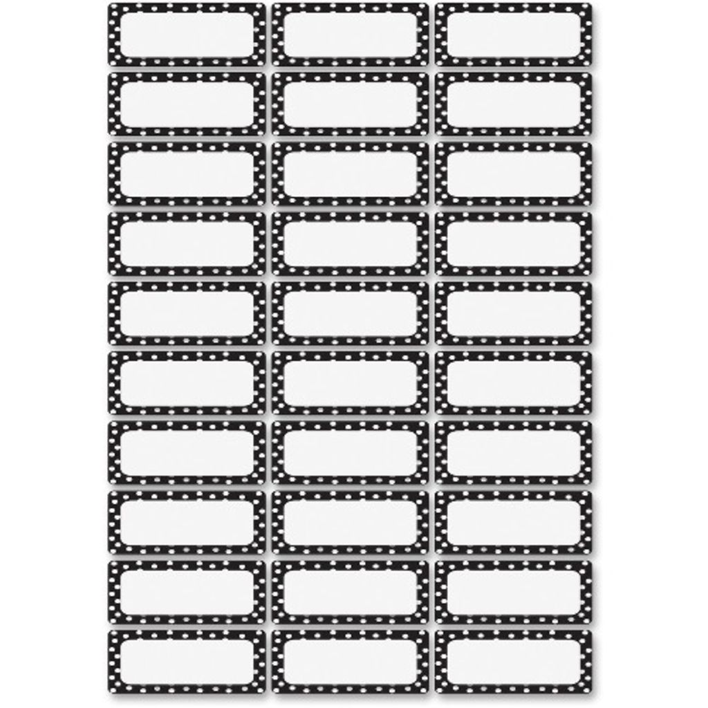 Image of Ashley Dry Erase Black/White Dots Nameplate Magnets