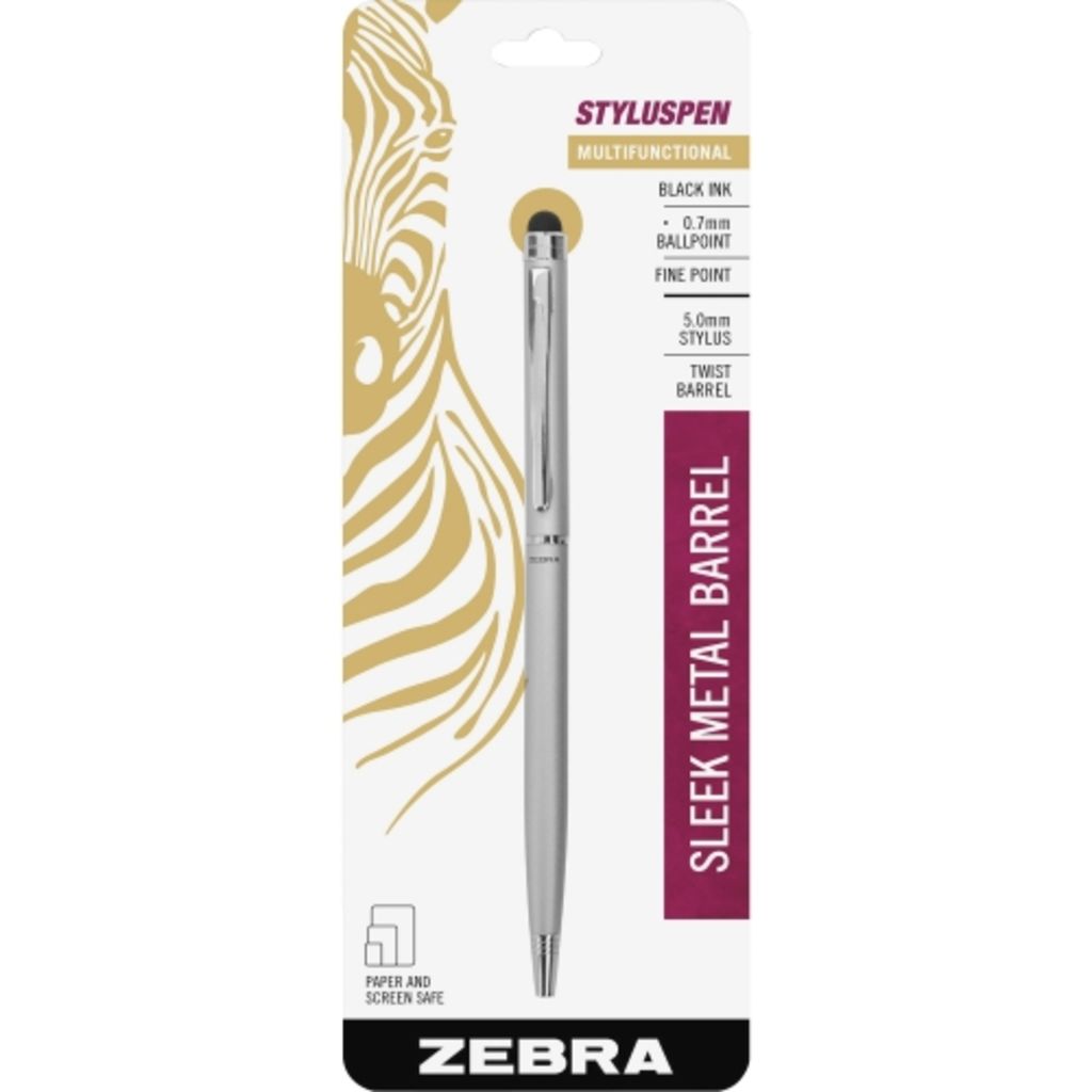Image of Zebra Stylus Twist Ballpoint Pen Combo - Metal - Silver