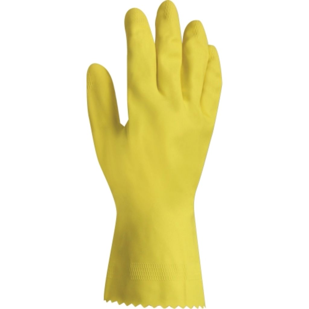Image of ProGuard Flock Lined Latex Gloves - Large Size - Yellow - Chemical Resistant Abr