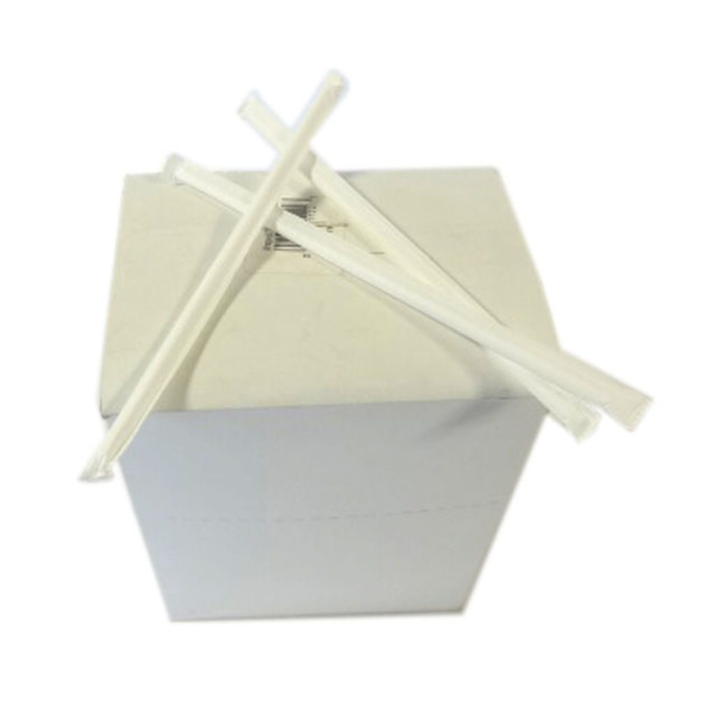 Image of Kruger Drinking Straws Wrapped 500 Pk - 7.75" Length - 500 / Pack - White