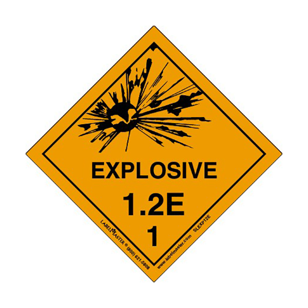 Image of Labelmaster Ammo Placard 1.2 - "Explosive 1.2" - Vinyl