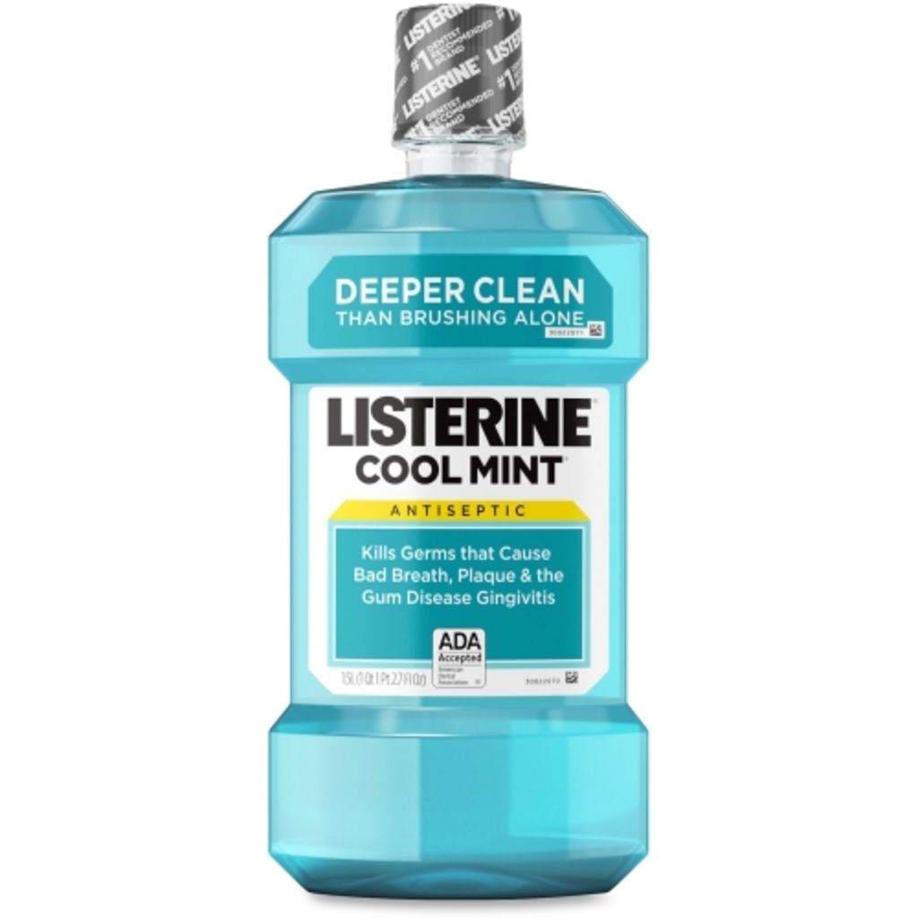 Image of LISTERINE&reg; Cool Mint Antiseptic Mouthwash for Bad Breath - 1.5 L - Blue