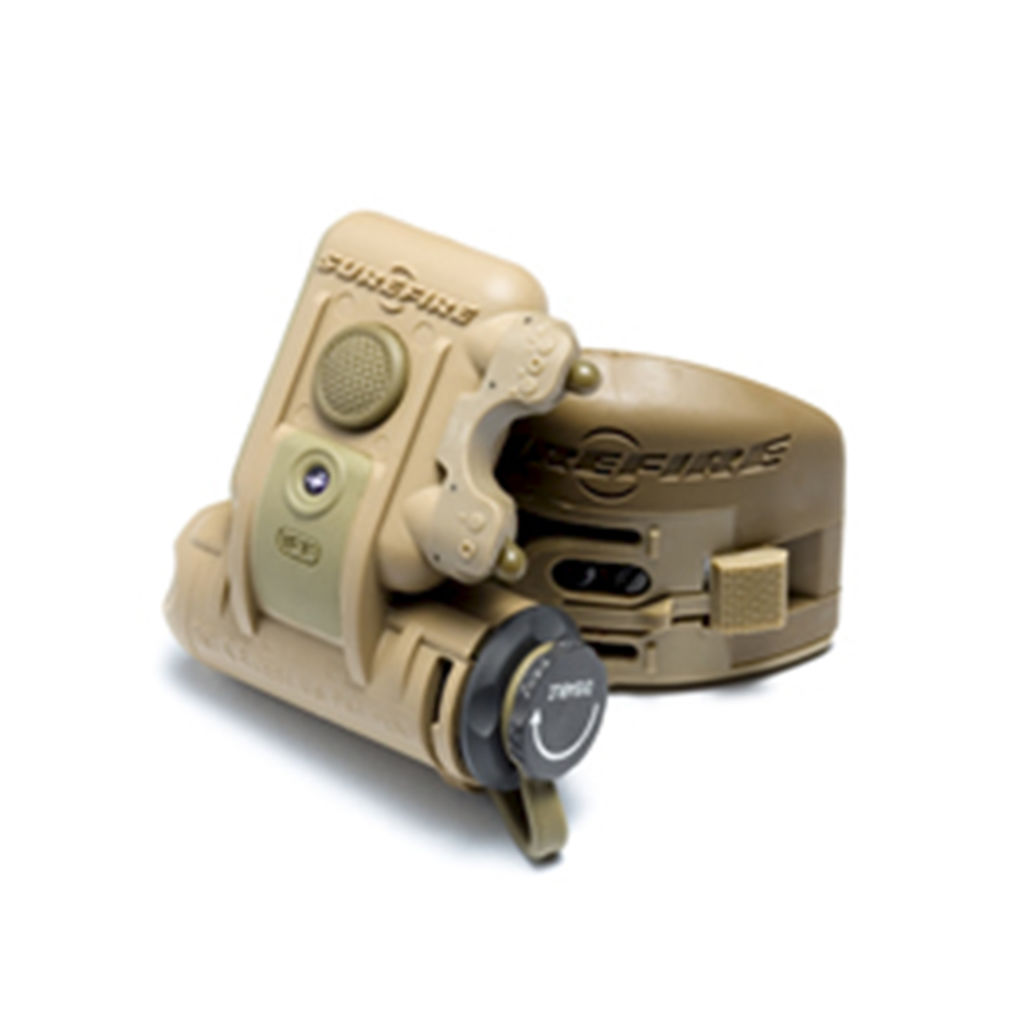 Image of SureFire HL1-D-TN Helmet Light - CR123A - PolymerBody Nylon Neoprene - Tan