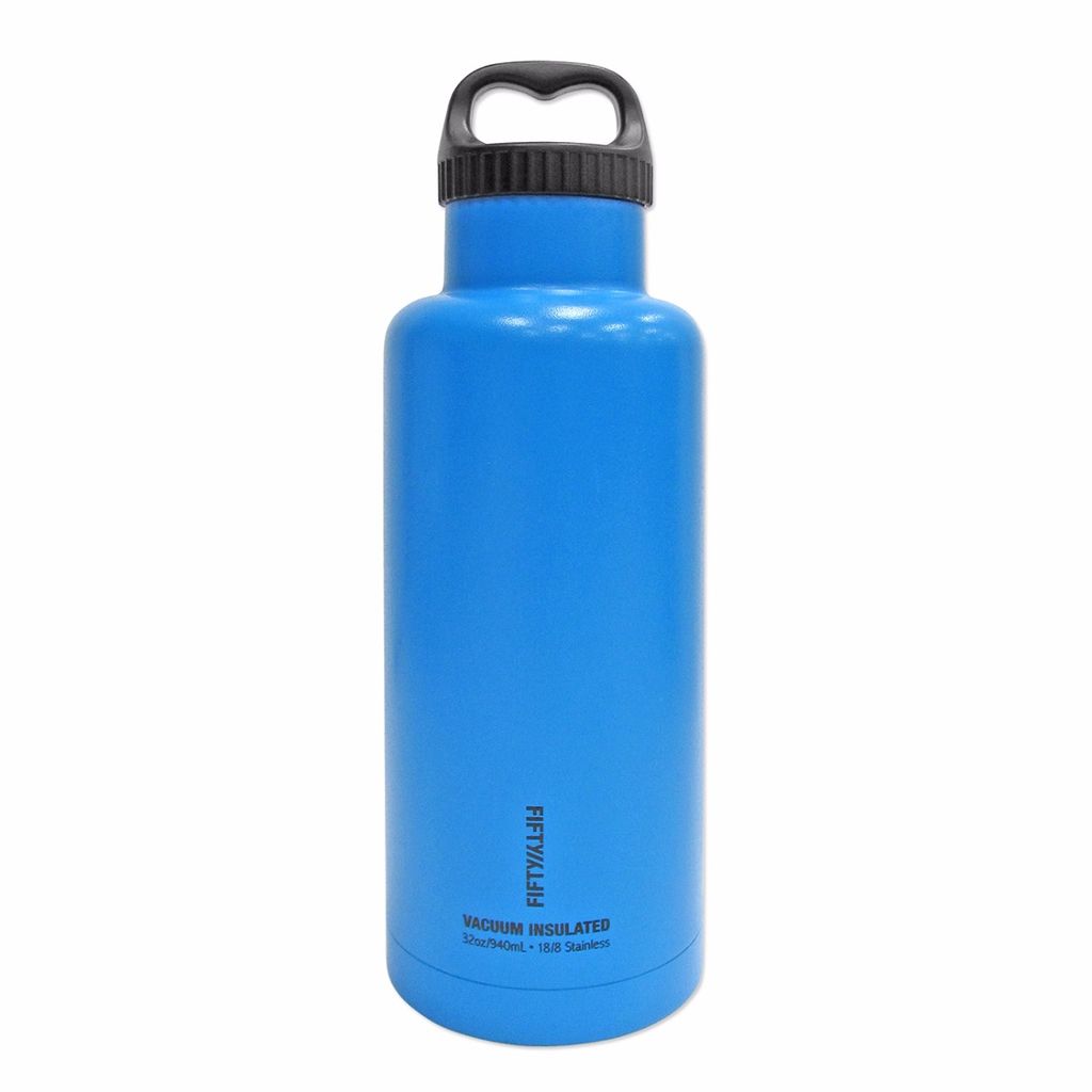 Fifty/Fifty - 32oz. Double-Wall Vacuum-Insulated Water Bottle - Crater Blue