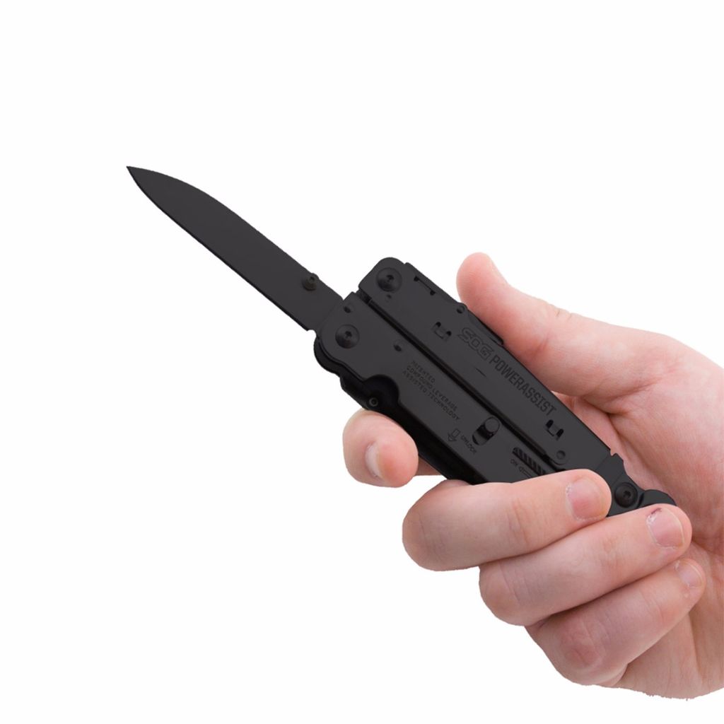 SOG - PowerAssist - Black Oxide - Nylon Sheath