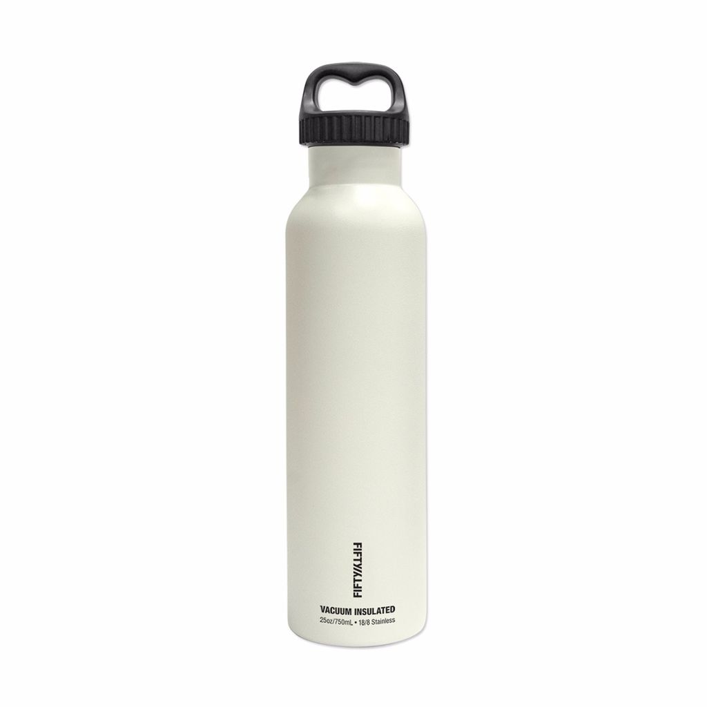 Fifty/Fifty - 25oz. Double-Wall Vacuum-Insulated Water Bottle - Winter White