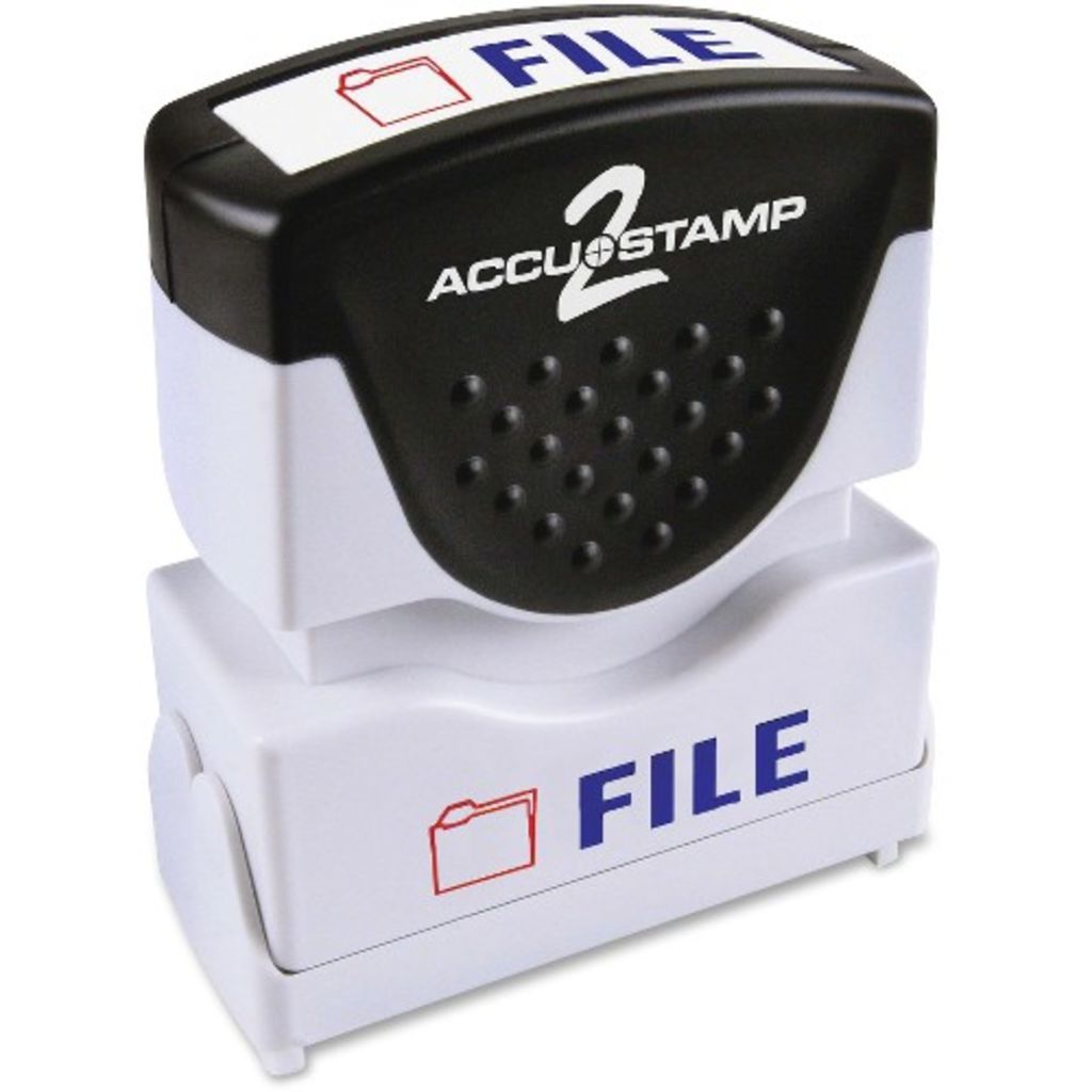 Image of COSCO 2-color FILE Message Stamp - Message Stamp - "FILE" - Red, Blue - Rubber G