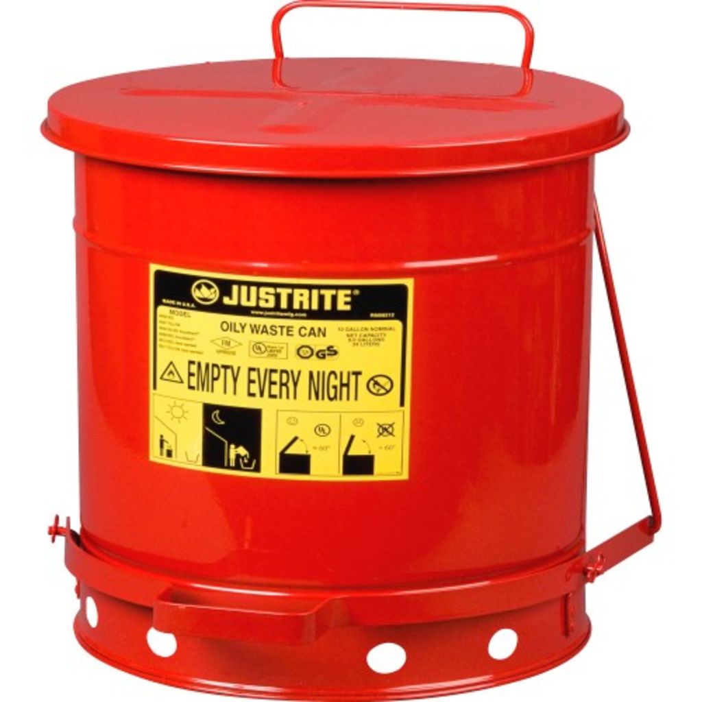 Image of Justrite Just Rite 10-gallon Oily Waste Can