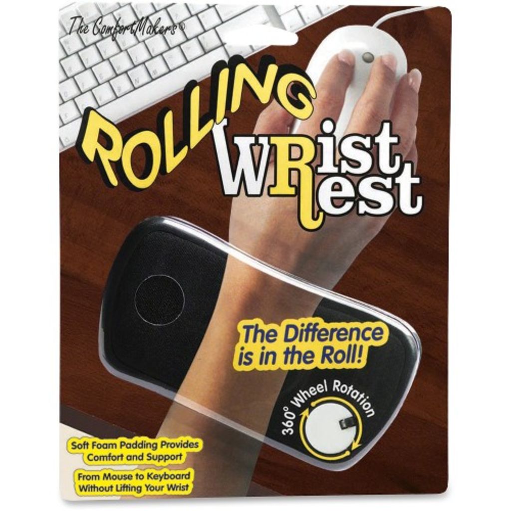Image of The ComfortMakers&reg Rolling Wrist Rest Black - 5"w x 2-1/4"d x 5/8" h