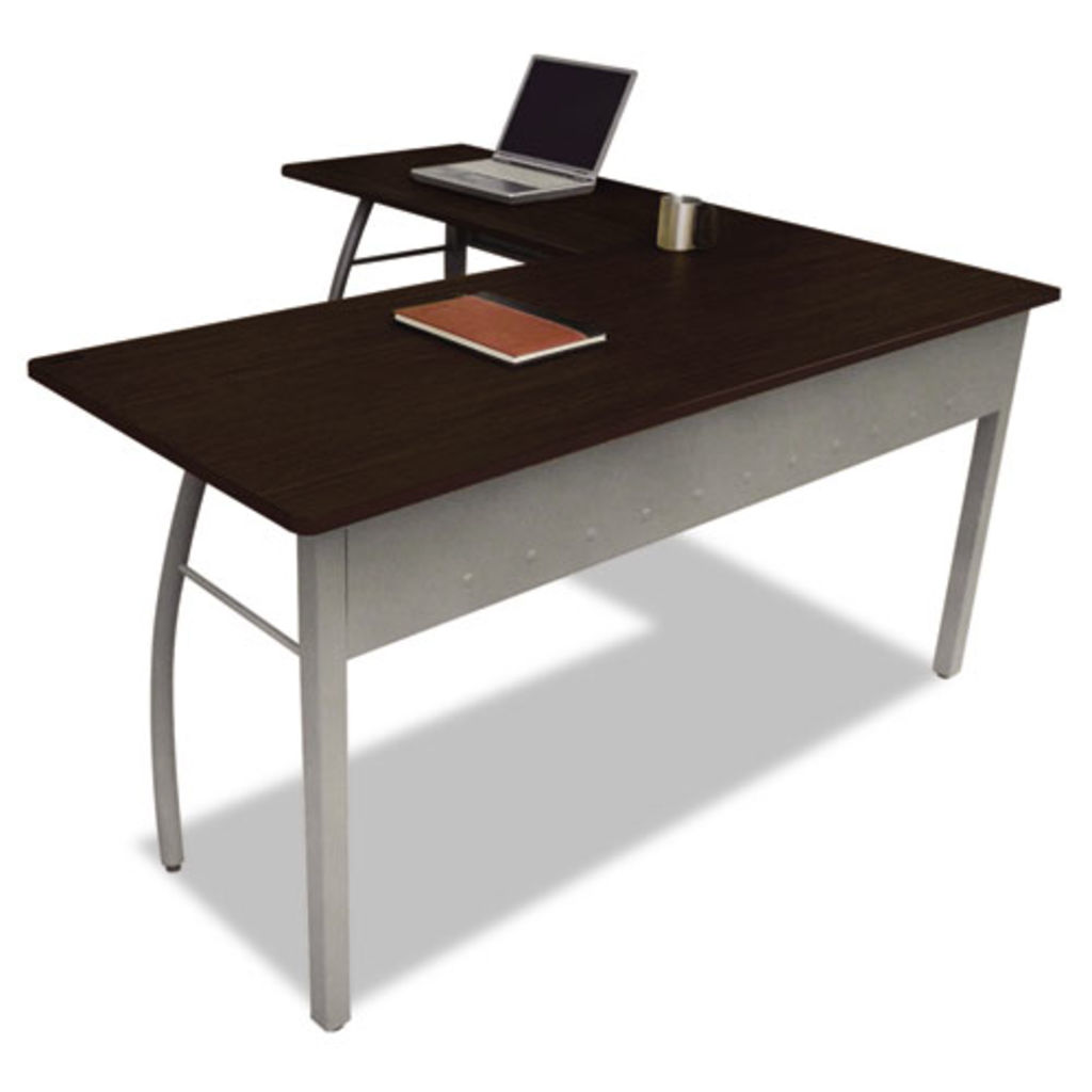 Image of Desk L-Shaped 59"X59" Mocha/Gray