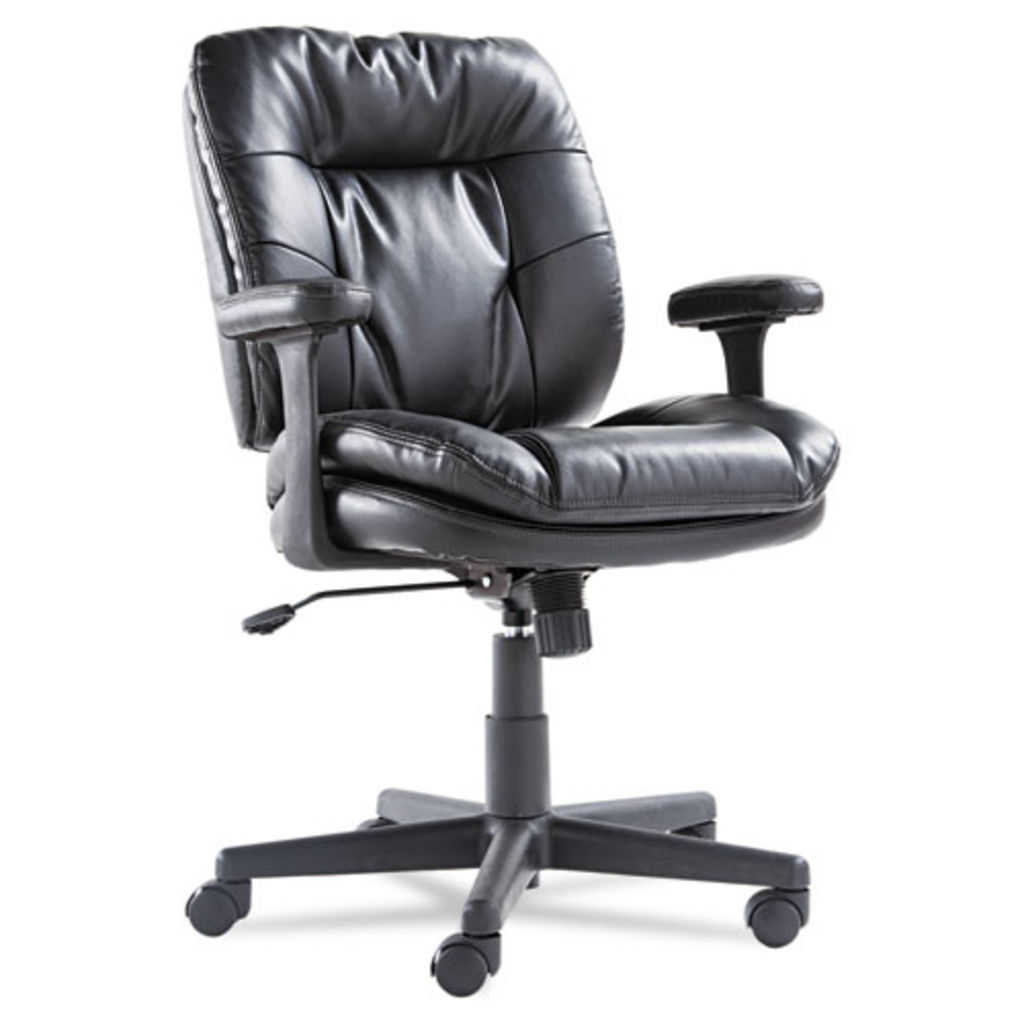 Image of Chair Leather Task Black