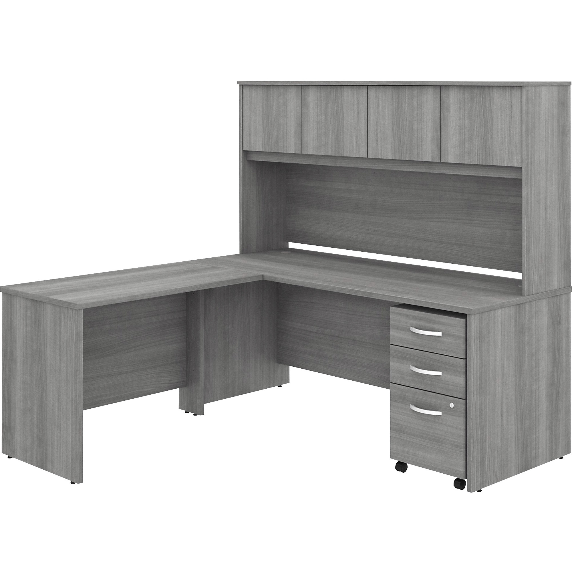 Image of Bush Business Furniture Studio C 72W X 30D L Shaped Desk With Hutch, Mobile File